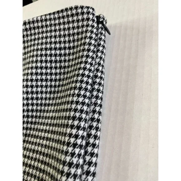 Ann Taylor Black & White Houndstooth High-Waist Pants With Side Zipper Size LP - Picture 9 of 9